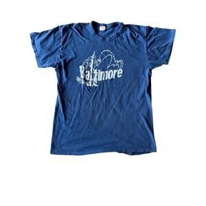 Vintage 70’s Baltimore USA Made Sport-T Single Stitched Faded Blue L* T-shirt